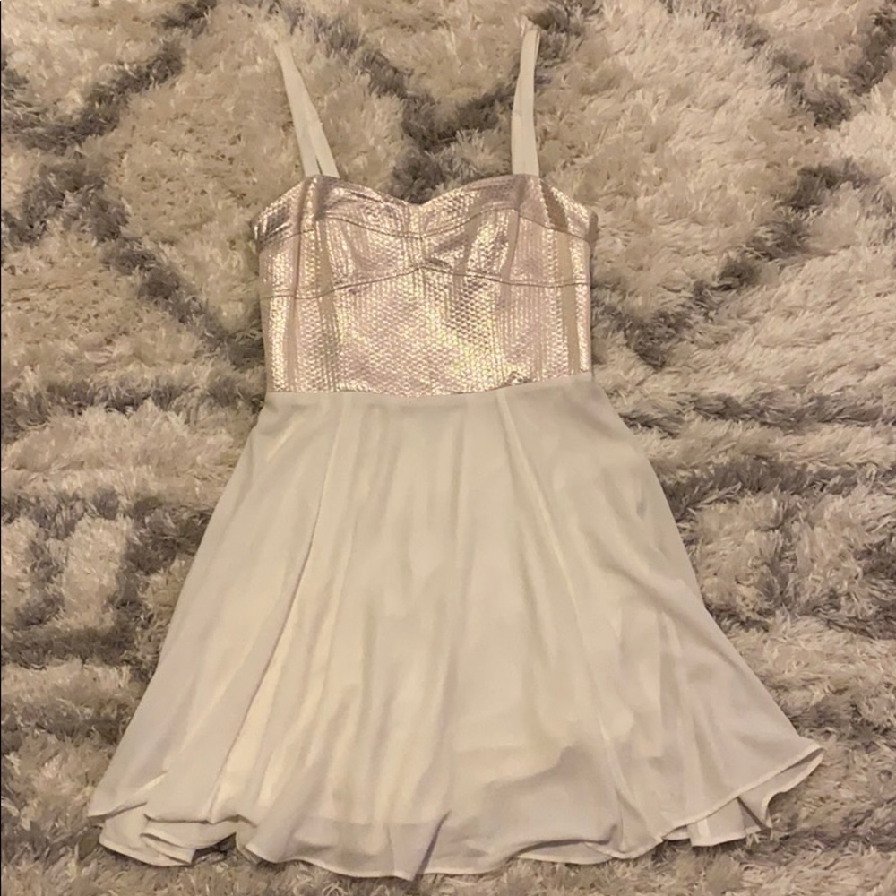 Express Metallic Flowing Dress